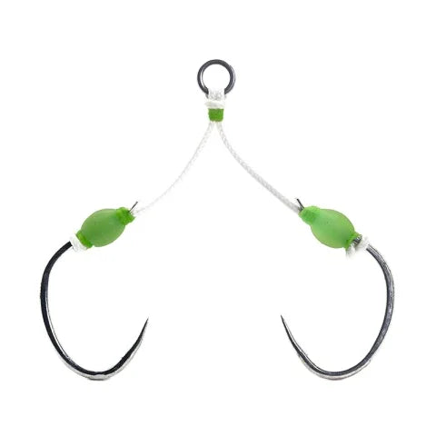 Mustad Mousse J-ASSIST3 Slow Jigging Iron Plate Barbed Hook Luminous Effect High Carbon Steel for Boat Fishing Big Fish Bass