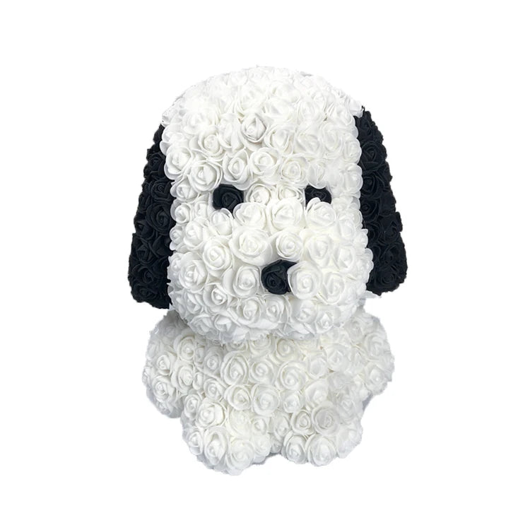 Factory Wholesale PE Simulation Rose Dog Artificial Rose Pug Dog for Graduation Valentine's Day Home Dorm Decoration