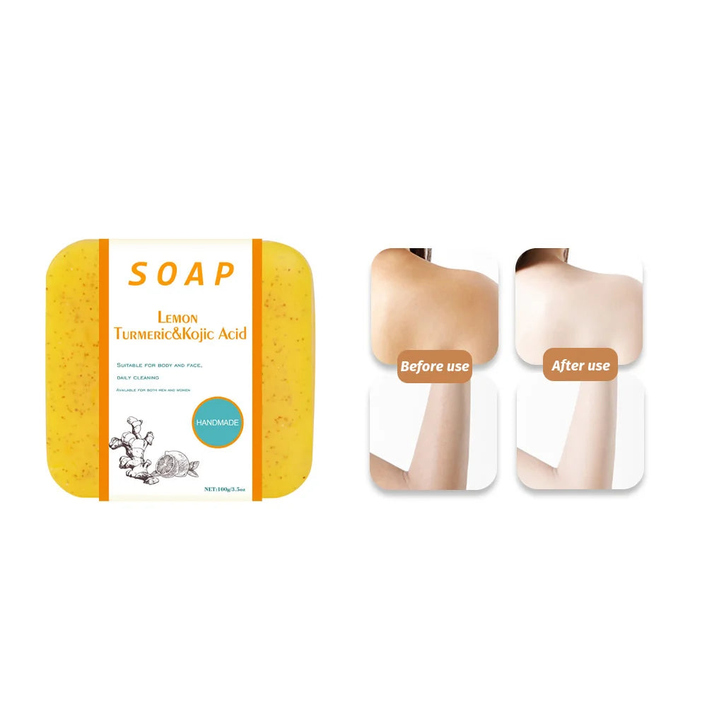 Best-Selling Quick Dispatch Souvenirs Organic Bathroom Set 100g Lemon Scrub Kojic Acid Soap Bar Whitening Anti-Acne Soap