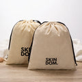 Recyclable Custom Logo Screen Printed Organic Cotton Baishun Brand Large Bag for Shoes & Clothing Double String Pouch