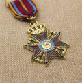 Custom Classical Crown Zinc Alloy Gold Medal with Printing logo