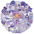 50pcs Popular Selling Purple World Series Stickers for Ins Wind Purple Style Girl Cute Cartoon Notebook Ledger