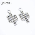 YuenZ Antique Silver color cactus charm Pendant Handmade Crafts for DIY Fashion Vintage Choker Necklace 34*19mm Q251