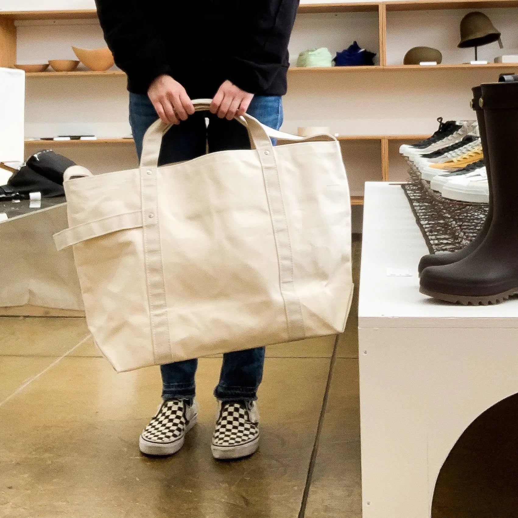 New Product Tote Promotional Bags Logo Canvas Zipper Wholesale Printing Custom Shopping Bag