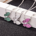 Luxury Gold Plating Bling CZ Zirconia Butterfly Necklace S925 Sterling Silver Butterfly Pendant Necklace for Party