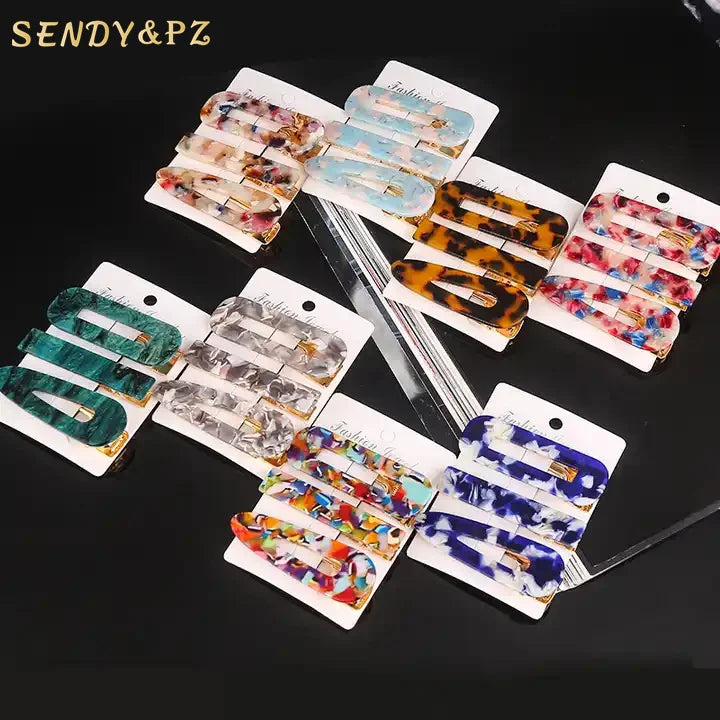 Elegant Colorful Acetate Hairpin Hair Clips Set for Women and Girls Wholesale Accessory with Acetic Acid Hairpins