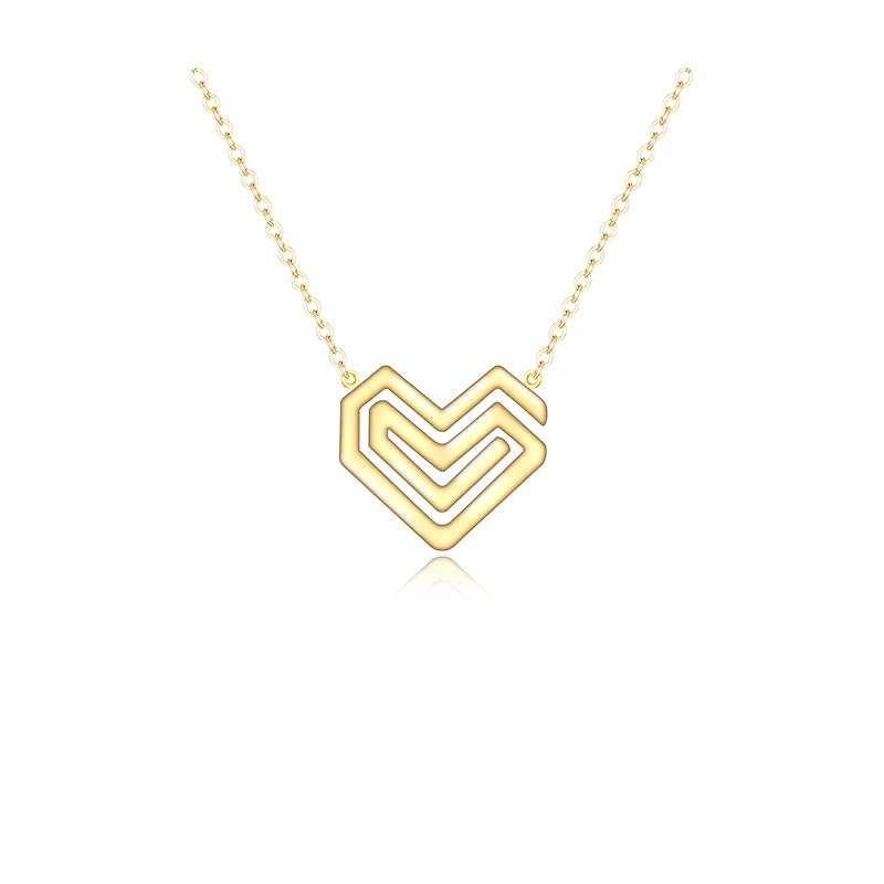 Hot New Custom Heart Jewellery 18K Gold Cheap Designer 925 Silver Necklace for Women