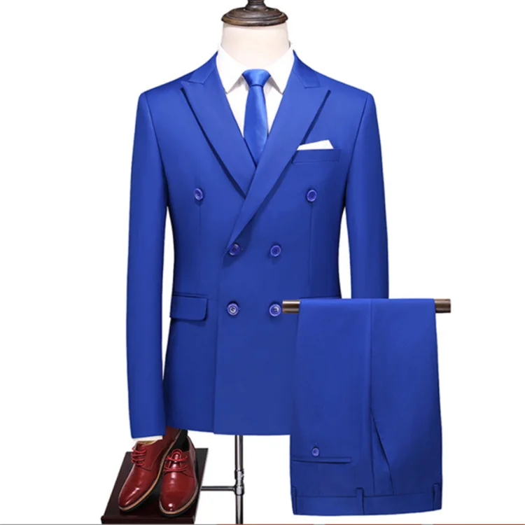 2 Pcs Two-piece Set Prom Terno Masculino Wedding Slim Fit Blazer Formal Peaked Lapel Men's Wedding Suits