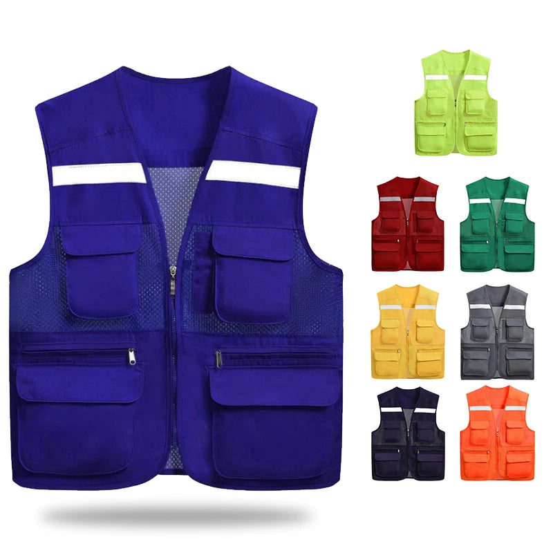 Utility Multi Pocket Vest Custom Logo Fisherman Men's Vests Waistcoats for Fishing Climbing Journalist Camping Work Vest