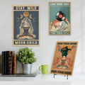 Putuo Decor Yoga Style Theme Metal Printing Poster Sign Retro Tin Wall Sign Gym Home Living Room Decor