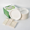 2022 Back School Disposable Dinnerware Set Paper Cups Plates Eco-Friendly Bagasse Waterproof Oil Proof Microwave Safe Wholesale
