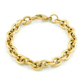Trendy Geometric Jewelry Round Rolo Chain Gold Plated Circle Chunky Chain Bracelet Women