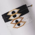 Miyuki Women's Adjustable Handmade Eye-Shape Fashion Bracelet Simple Beaded Bohemian Style Gift