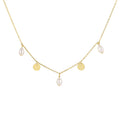 Nagosa  High Quality Station Necklaces Classic 925 Sterling Silver Disc Freshwater Pearl Necklace for Women