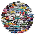 100pcs JDM Racing Car Stickers Vinyl Waterproof Stickers Japanese Racing Car Stickers for Kids Teens Boys Adults