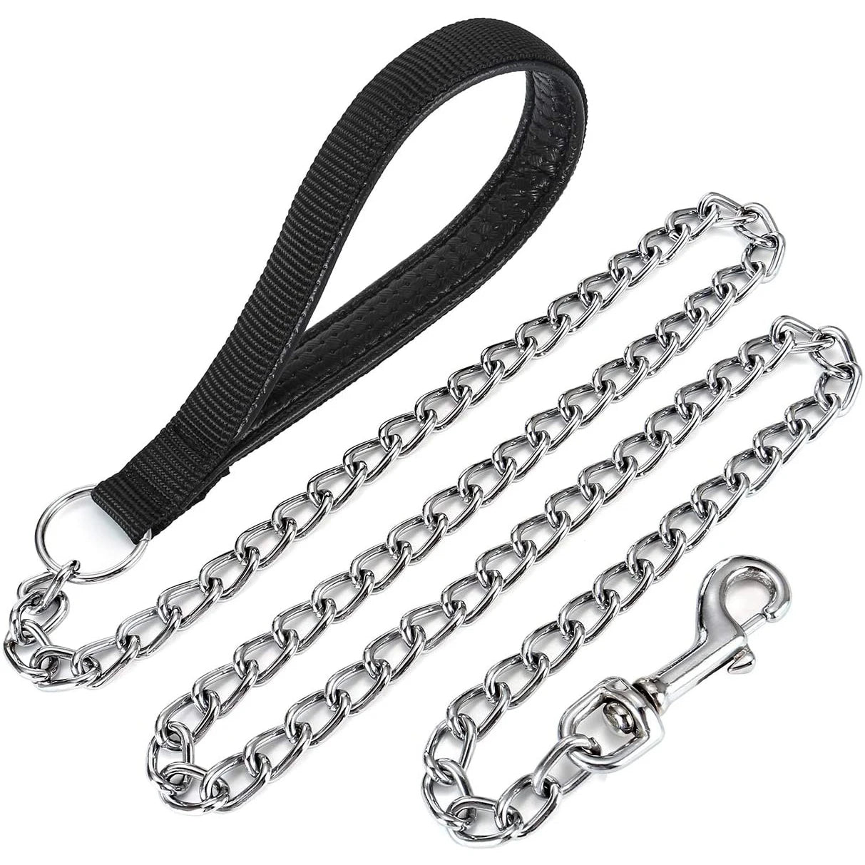 Stainless Steel Dog Chain for Small Medium Pets Lead Dog Leash PU Handel Iron Chain Anti-Bite Metal