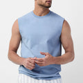 Custom Men's Stretch Cotton Sleeveless T Shirts Crew Neck Solid Color Blank Vest