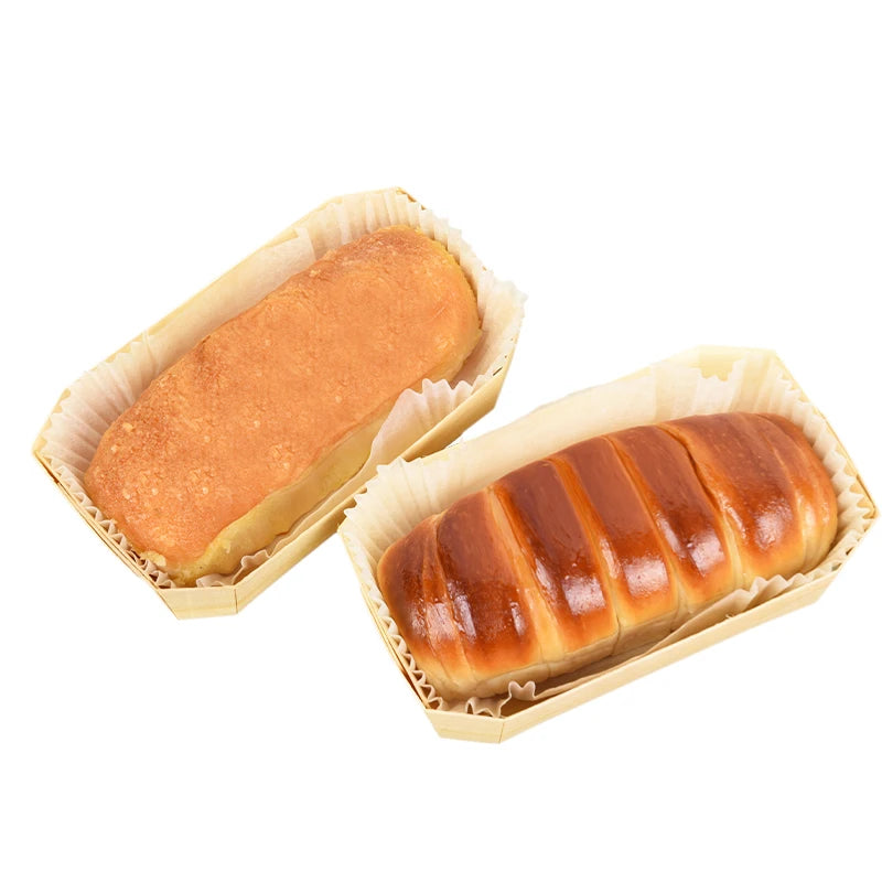 Disposable Wooden Bread Loaf Pans for Home Baking and Takeaway for Hotels and Restaurants Commercial Bread Tray Box Container