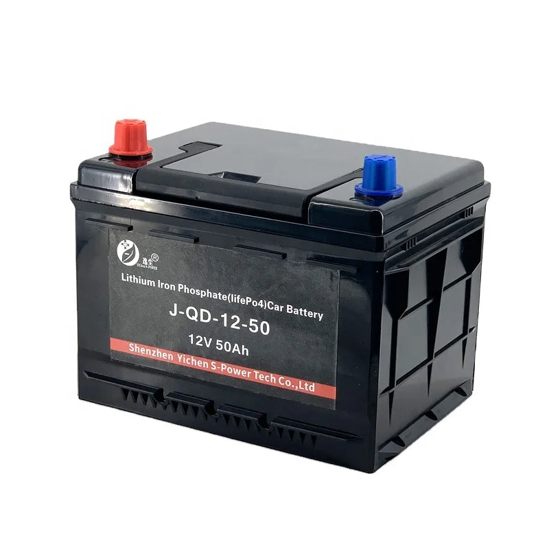 YiChen YCSTLFP1250 LiFePO4 Auto Battery 12v 50Ah CCA750 Stop-start ESS Dual Use 6000 Cycles 5-Year CE Certified
