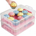 2-4 Tiered Plastic Cupcake Storage Box Portable Carrier Cake Dessert Muffin Cup Packaging Box