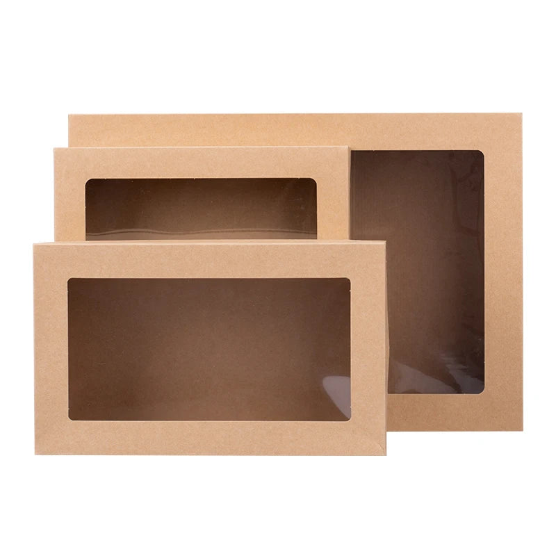 Factory Direct Sale Custom Kraft Paper Gift Box with Window for Gift Desert Packaging