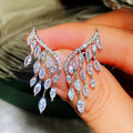 CAOSHI Hot Sell Full White CZ Stone Inlaid Silver Color Coating Gorgeous Wedding Bridal Angel Wing Shaped Stud Earring for Women