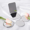 New Stainless Steel Makeup Mirror Double-sided Unbreakable Mirror Female Handheld Portable Folding Portable Flip-top Style