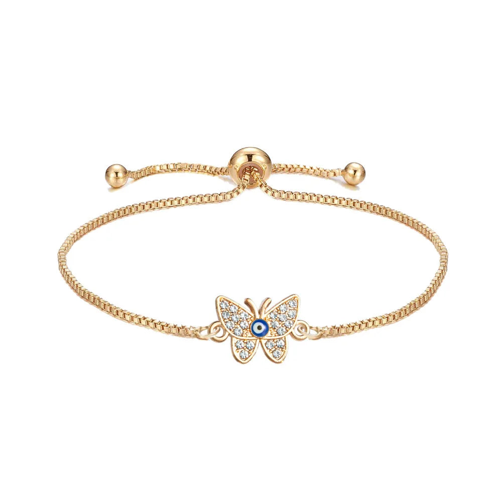 Hot Selling Friendship Bracelet Gold Plated CZ Star Bracelet Adjustable Boho Cubic Zirconia Evil Eye Bracelet for Couples