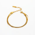 High End 18k Gold Plated Stainless Five Layers Snake Chain Bracelet for Women Wholesale Fashion Jewelry