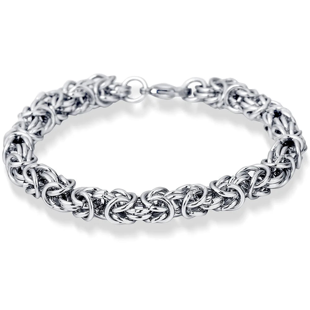 Hip Hop Chunky Jewelry Men Pulsera De Hombre Stainless Steel Twisting Braided Rope Chain Bracelet