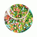 500g Mixed Customized Flower Slices Slime Polymer Clay Long Green Sprinkle with Beads DIY Nail Art Decoration Slime Resin Filler