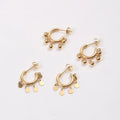 Fashion Dangle Circle Earring Hypoallergenic Stainless Steel Dangle Beads C Hoop Stud Earrings