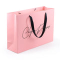 Paper Gift Shopping Bag with Satin Ribbon Handle Offset Printed Logo Printed for Apparel Cosmetic Jewelry Boutique Packaging