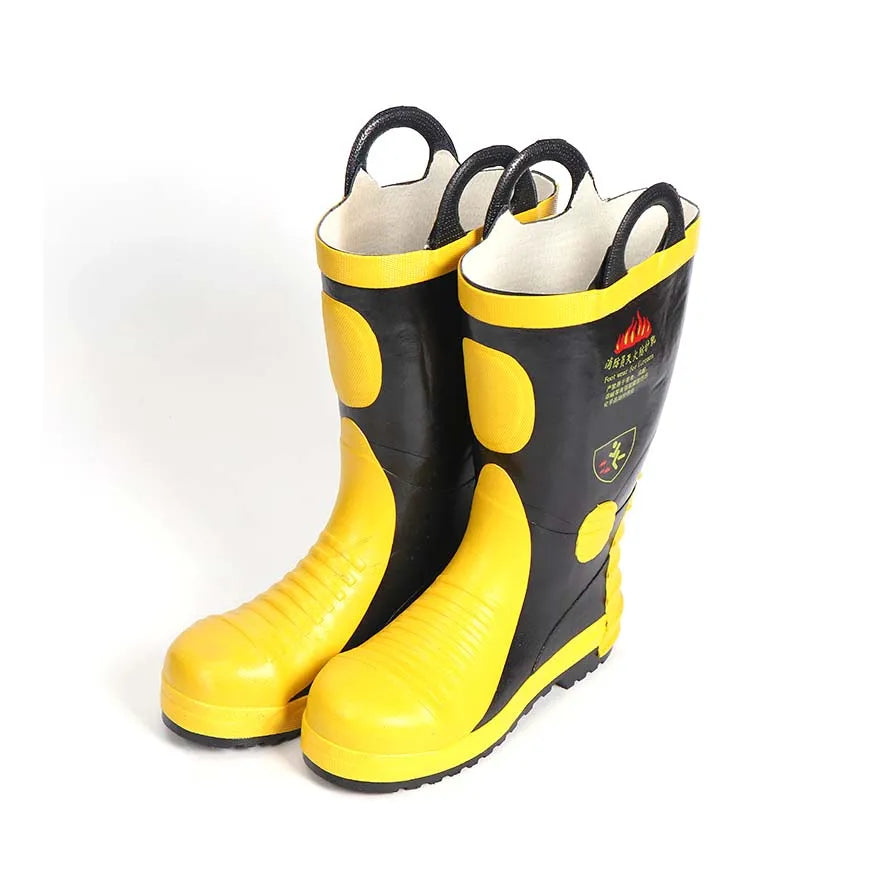 Neoprene Rubber Firefighter Boots Fireman Safety Shoes Combatir Botas De Bombero