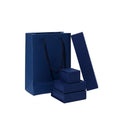 Custom Logo Navy Blue Cardboard Magnetic Ring & Jewelry Packaging Box Rectangle Shape