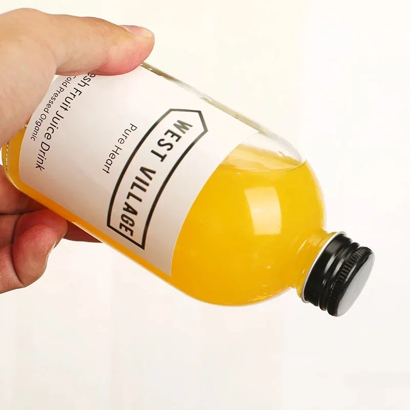 Botellas De Cristal Milk Tea Botol Kaca 250ml 500ml Glass Milk Juice Bottles for Beverage