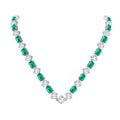 8A Emerald Cut Cubic Zirconia Tennis Chocker Necklace 925 Silver Personalized Luxury Green Emerald Women Necklace Jewelry