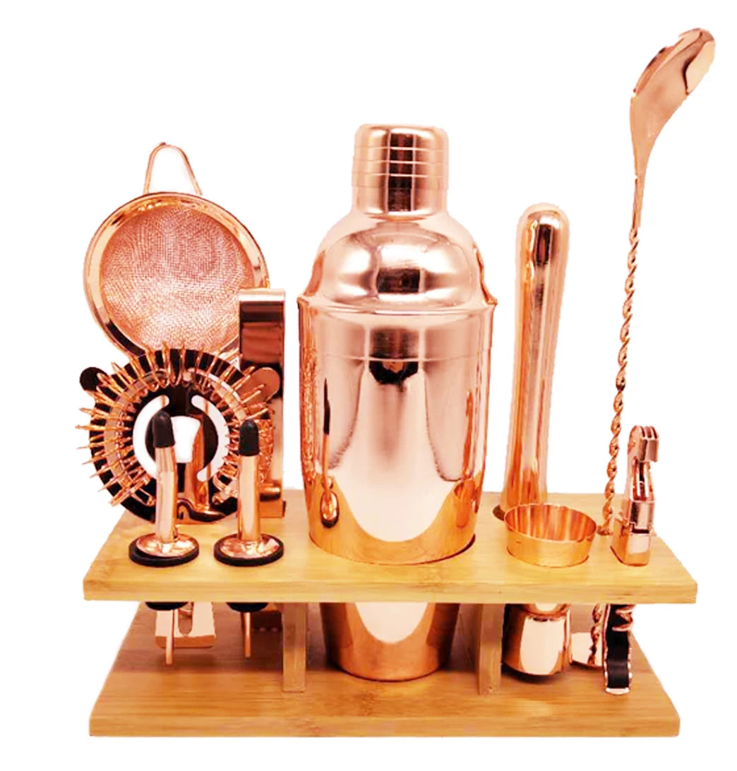 China Factory Cocktail Shaker Custom Cheap Wholesale Price bar Cocktail Shaker Reasonable Price Rose Gold Cocktail Shaker Set
