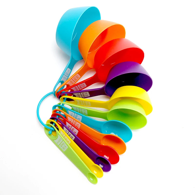12-piece Set of Color Plastic Measuring Spoon and Measuring Cup Combination Measuring Set MegaBDM