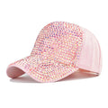 Bling Women Studded Rhinestone Crystals Adjustable Baseball Hat  Plain Sparkle Bling Denim Sun Hat