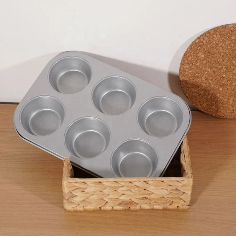Hot-Selling Baking Tray Non-stick Baking Mold Carbon Steel 6 Cups Muffin Cake Mold
