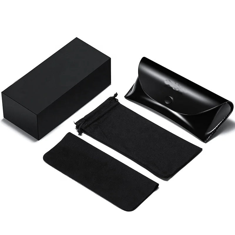 Factory Designer Custom Logo Wholesale Black Eyewear Private Label Brand logo Sunglass Case Set