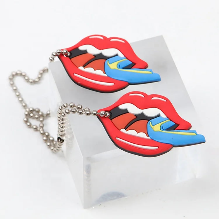 Key Chains Wholesale Customized 3D Name Logo Soft PVC Embossed Keychains for Sneaker