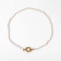 Boho Seed Beaded Pearl Choker Jewelry Round 38Cm Spring Clasp Buckle Necklace 18K Gold Plated Stainless Steel Necklaces