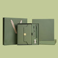 Custom Logo Luxury Corporate Green Hand Gift Set with Thermos Cup Pen USB Flash Drive & Promotional Notebook-Personalization