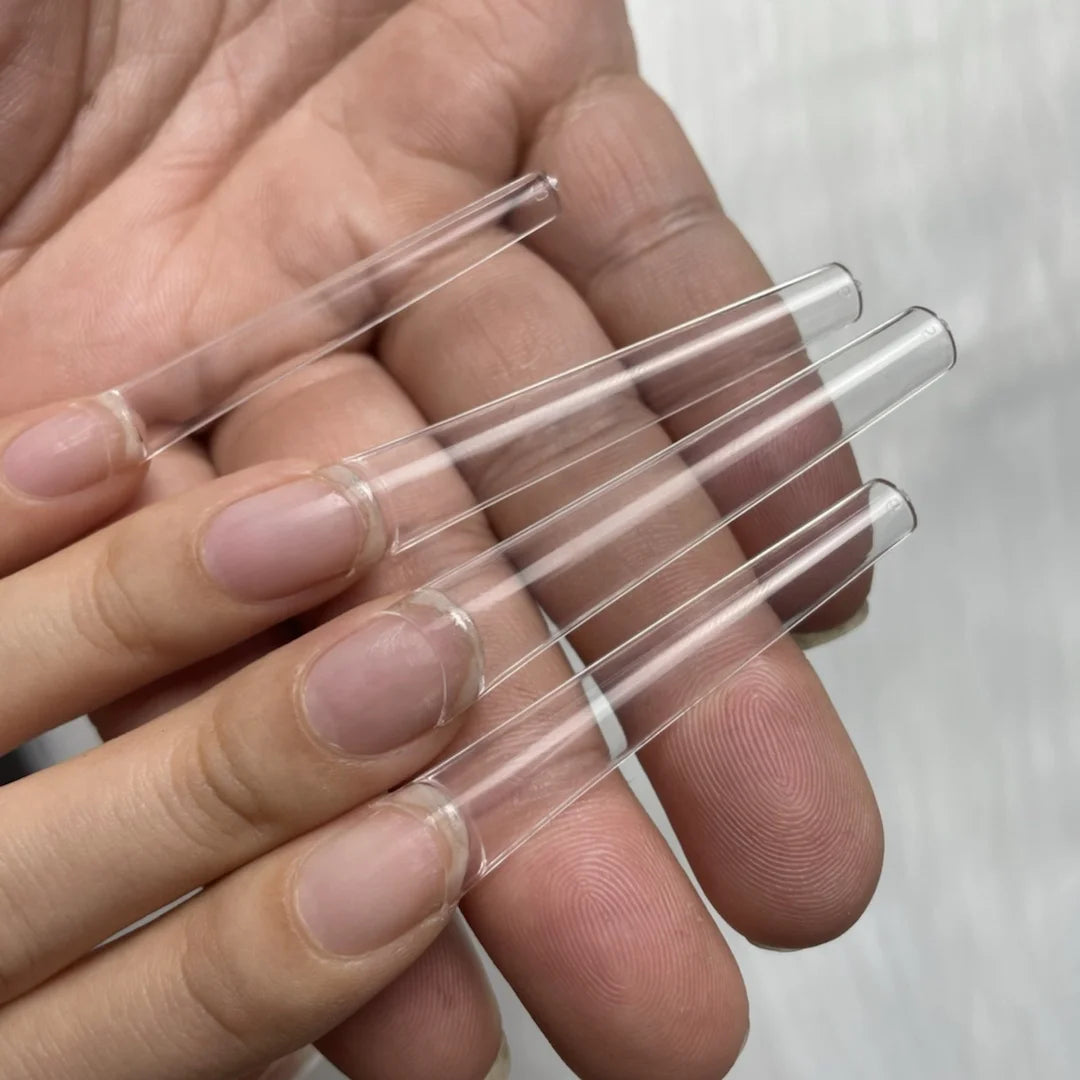 Non C Curve Coffin Nail Tips ABS XXXL Straight Square Nails Clear Natural Half Cover XXL French Coffin Nails Tip