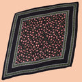 Factory Sale Women's Large 90cm Square Floral Cotton Scarf Pleated Pressed Crep Fold Handkerchief Bandanas Made of Polyester