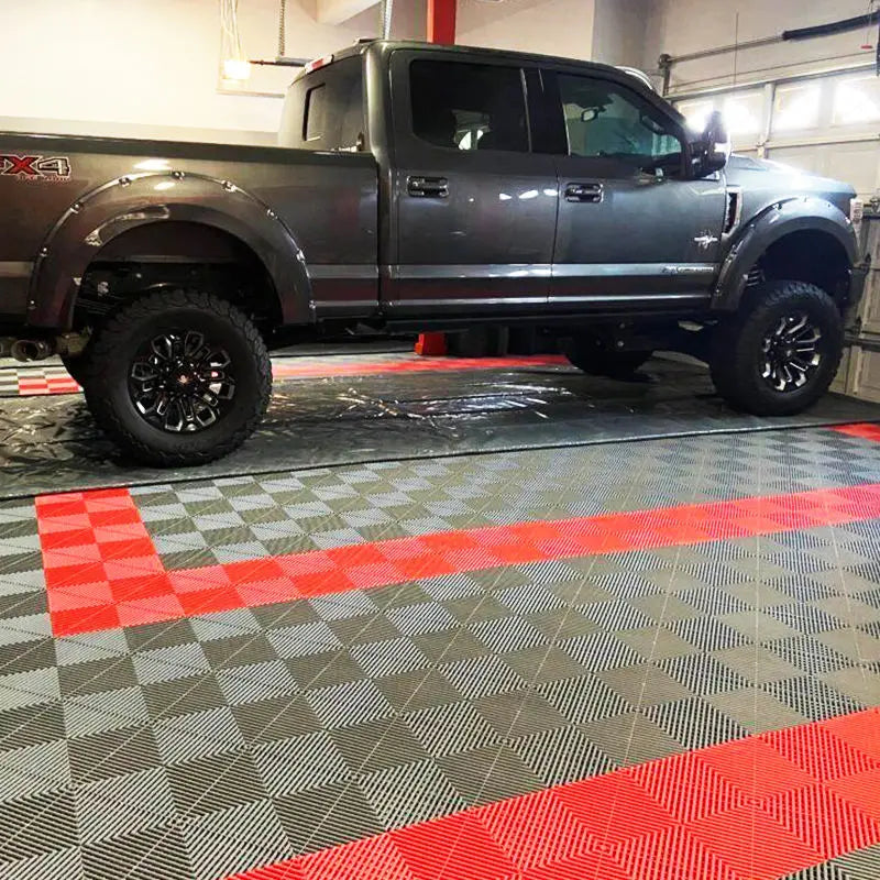 Plastic Garage Floor Tiles Interlocking PVC Garage Floor Plastic Flooring Mats for Car Wash/Car Show/Workshop