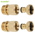 SUNSHINE Garden Hose Quick Connector 3/4 Inch GHT Brass Easy Connect Fitting Male and Female