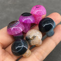 Diy Natural Rainbow Chalcedony Healing Stone Quartz Mushrooms Crystal Hand Carved Single Mushroom 1.5 Inches